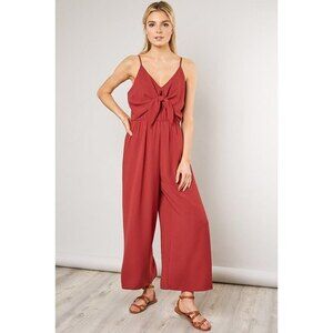 Mustard Seed Wide Leg Pant Jumpsuit Tie Bodice, Medium, Excellent Used Condition